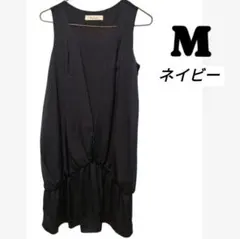 パーティードレス ワンピース ネイビー M 結婚式 発表会 懇親会