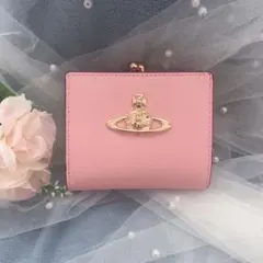 VivienneWestwoodピンク 二つ折り財布 ゴールドロゴ