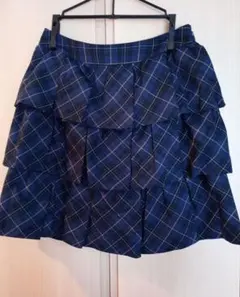 エフデ　秋冬　紺　チェックスカート　7号