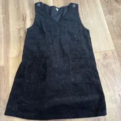 【美品】黒 コーデュロイ ジャンバースカート 130 120サイズ