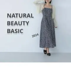 NATURAL BEAUTY BASIC プリント キャミ ワンピース M 花柄