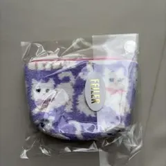 フェイラー　LOVERARY モフモフネコチャン　舟型ポーチS WEB限定