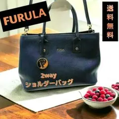 FURULAフルラ 　2wayネイビーレザー　ショルダーバッグのサムネイル