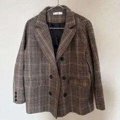 ブラウン系チェック テーラードジャケット