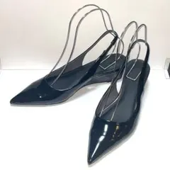 美品⭐︎ルタロン スリングバック ポインテッドトゥ エナメル ウェッジソール 25のサムネイル
