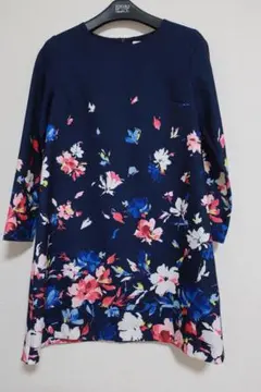 チェスティ　ワンピース　フラワー　花柄　バード　ネイビー