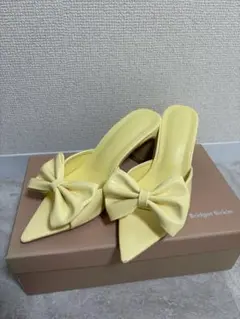 NICE CLAUP イエロー　パンプス　ミュールのサムネイル
