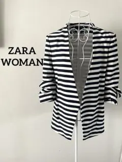 【ZARA WOMAN】ジャケット　オープンフロント　ロールアップ袖　XS