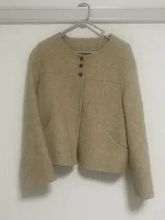 ノーカラー ジャケット ベージュ SHEIN