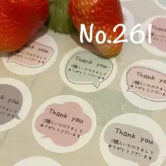 No.261 可愛いサンクスシール　吹き出し　48枚　メッセージシール