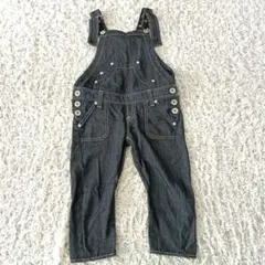 ロデオクラウンズ　ダークデニム オーバーオール 七分丈