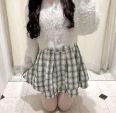 エブリン　ダブルフレアスカート　ツイード