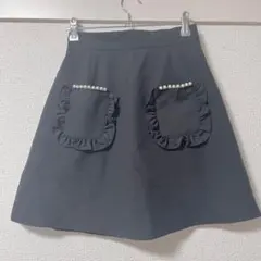Ank Rouge フリルポケット スカート 黒のサムネイル