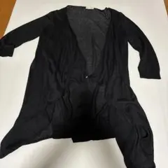 earth music&ecology ロングカーディガン 薄手ブラック七分袖