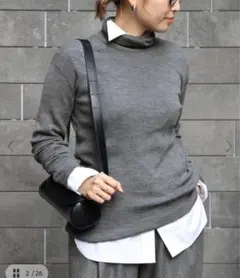 Deuxieme Classe　ribタートルニット　グレー