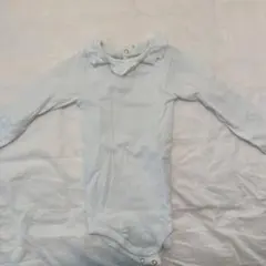 プチバトー　長袖フリル付きロンパース 12m