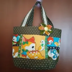ハンドメイド トートバッグ 昭和レトロ アニマル パッチワーク - メルカリ