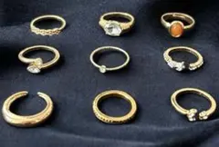 ゴールド　リング　指輪 9点　まとめ売り　セット