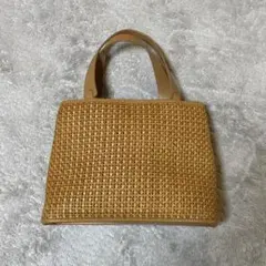 【期間限定値下げ中　5/17まで】ハンドバック　かごバッグ　レザーハンドル