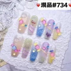 734現品推しネイルチップ付け爪量産型姫ギャルクロムハーツチークy2k痛