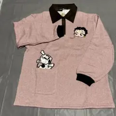『レトロ希少』BETTY BOOPベティちゃんベティブープ長袖Tシャツ襟付き