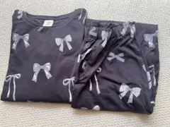 リボン柄 プルオーバー ルームウィア 上下セット ジェラートピケad