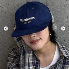 新品　チャオパニックティピー　スウェード ロゴ　キャップ　ネイビー