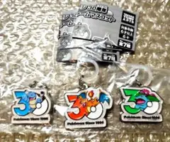ポケモン30周年　メタルチャームマスコット　リザードン　カメックス　フシギダネ