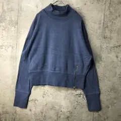 Y3210古着　トレーナー　スウェット　ブルーグレー　無地　90s Y2K