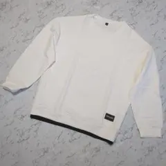 新品 レイヤード風 長袖Tシャツ ケーブル柄 薄手カットソー ホワイト XLのサムネイル