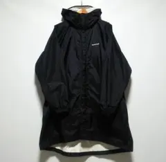 モンベル ★収納袋付き／防水透湿★ パックラップレインコート 雨具 黒 メンズM