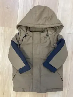 petit main ブラウン フード付き ダウン入りアウター　100