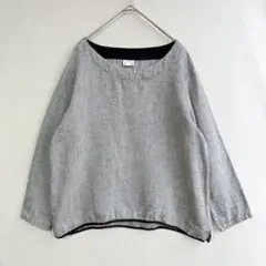 アースエコロコ　レディース　リネン　ブラウス　シャツ　ボートネック　M 麻100