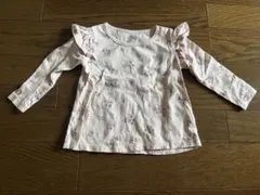 フリル袖 花柄 長袖カットソー 80cm