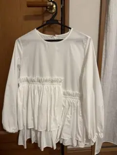 mare マレ Basic Peplum Blouse 撥水ぺプラムブラウス 白 - メルカリ