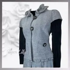 【美品】 セットアップ　スカートスーツ オシャレ ビジネス グレー