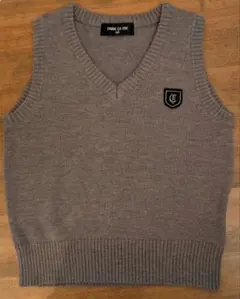 COMME CA ISM グレー Vネック ノースリーブ ベスト 90
