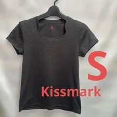 kissmark 半袖トップス レオパード柄 ブラック S エクササイズ ヨガのサムネイル