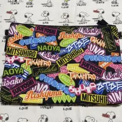 AAA PARTY ロゴ総柄 フラットポーチ