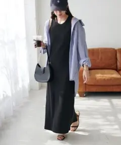 DISCOAT ノースリーブワンピース L ブラック