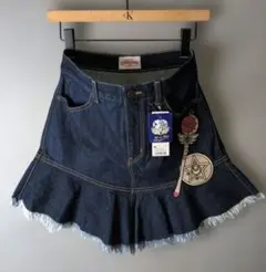 GU セーラームーン コラボ 25周 デニムスカート M 刺繍フリル未使用タグ付