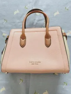 ♡kate spade ピンク×ブラウンのレザー ショルダー・ハンドバッグ♡