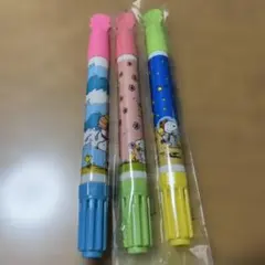고장·부품용 ・難あり スヌーピー スタンプ付きカラーペン 3개 세트