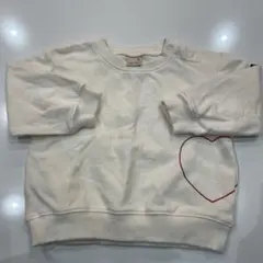petite main ホワイト ハート刺繍 トレーナー 90サイズ
