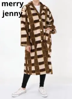 merry jenny メリージェニー バイカラーチェックチェスターコート