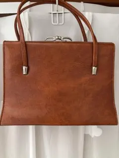 古着 アンティーク ブラウン ハンドバッグ 合成皮革