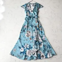 未使用✨タグ付き DVF シルク100% リバーシブル ラップワンピース 花柄