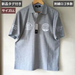 VAN ポロシャツ LL 新品タグ付 刺繍ロゴ グレー 半袖 ワッペンのサムネイル
