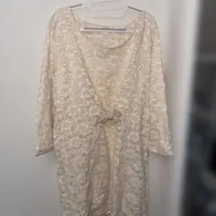 INDEX アイボリー レース ワンピース 七分袖
