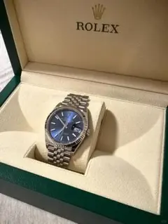 ROLEX 自動巻き時計 青文字盤
